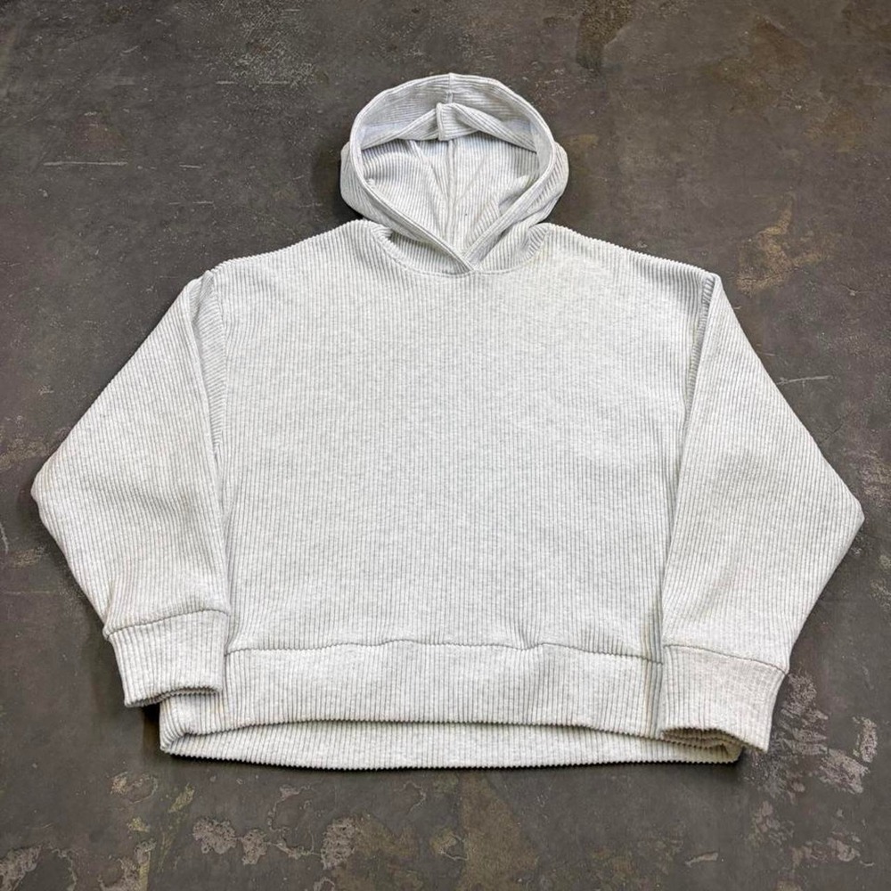 Abercrombie & Fitch Lounge Collection Grey Ribbed Hoodie Y2K Womens Medium